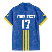 Custom Ukraine Football Family Matching Mermaid Dress and Hawaiian Shirt Blue Style