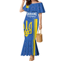 Custom Ukraine Football Family Matching Mermaid Dress and Hawaiian Shirt Blue Style