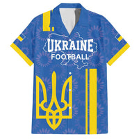 Custom Ukraine Football Family Matching Off Shoulder Maxi Dress and Hawaiian Shirt Blue Style