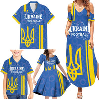 Custom Ukraine Football Family Matching Summer Maxi Dress and Hawaiian Shirt Blue Style