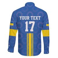 Custom Ukraine Football Family Matching Summer Maxi Dress and Hawaiian Shirt Blue Style