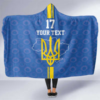 Custom Ukraine Football Hooded Blanket Blue Style
