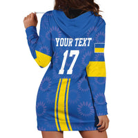 Custom Ukraine Football Hoodie Dress Blue Style