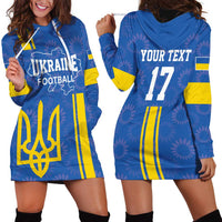 Custom Ukraine Football Hoodie Dress Blue Style