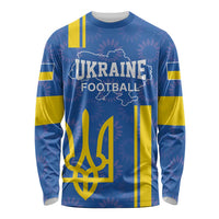 Custom Ukraine Football Long Sleeve Shirt Blue Style