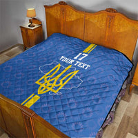 Custom Ukraine Football Quilt Blue Style