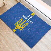 Custom Ukraine Football Rubber Doormat Blue Style