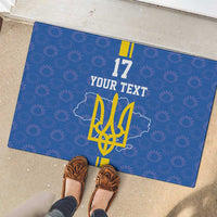 Custom Ukraine Football Rubber Doormat Blue Style