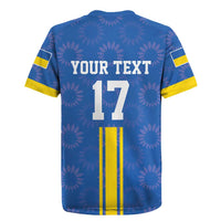 Custom Ukraine Football Rugby Jersey Blue Style