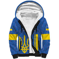 Custom Ukraine Football Sherpa Hoodie Blue Style
