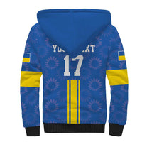 Custom Ukraine Football Sherpa Hoodie Blue Style