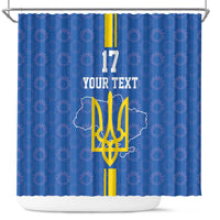 Custom Ukraine Football Shower Curtain Blue Style