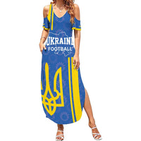 Custom Ukraine Football Summer Maxi Dress Blue Style