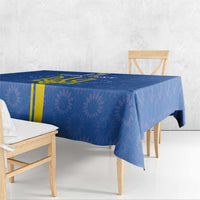 Custom Ukraine Football Tablecloth Blue Style