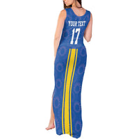 Custom Ukraine Football Tank Maxi Dress Blue Style