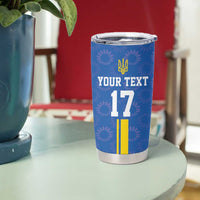 Custom Ukraine Football Tumbler Cup Blue Style