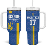 Custom Ukraine Football Tumbler With Handle Blue Style