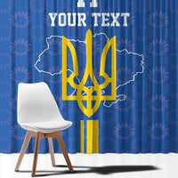 Custom Ukraine Football Window Curtain Blue Style