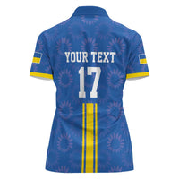Custom Ukraine Football Women Polo Shirt Blue Style