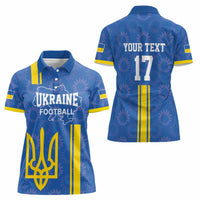 Custom Ukraine Football Women Polo Shirt Blue Style