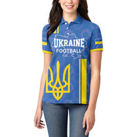 Custom Ukraine Football Women Polo Shirt Blue Style