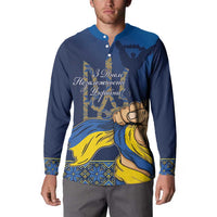 Personalized Ukraine Independence Day Button Sweatshirt Monument Nezalezhnosti