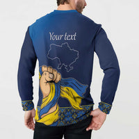 Personalized Ukraine Independence Day Button Sweatshirt Monument Nezalezhnosti