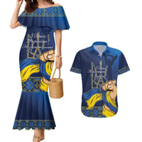 Personalized Ukraine Independence Day Couples Matching Mermaid Dress and Hawaiian Shirt Monument Nezalezhnosti