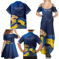 Personalized Ukraine Independence Day Family Matching Summer Maxi Dress and Hawaiian Shirt Monument Nezalezhnosti