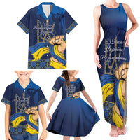 Personalized Ukraine Independence Day Family Matching Tank Maxi Dress and Hawaiian Shirt Monument Nezalezhnosti