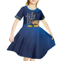 Personalized Ukraine Independence Day Kid Short Sleeve Dress Monument Nezalezhnosti