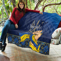 Personalized Ukraine Independence Day Quilt Monument Nezalezhnosti