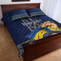 Personalized Ukraine Independence Day Quilt Bed Set Monument Nezalezhnosti