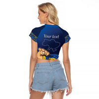 Personalized Ukraine Independence Day Raglan Cropped T Shirt Monument Nezalezhnosti