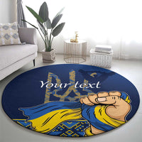 Personalized Ukraine Independence Day Round Carpet Monument Nezalezhnosti