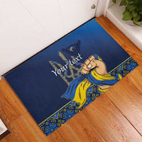 Personalized Ukraine Independence Day Rubber Doormat Monument Nezalezhnosti