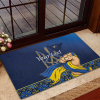Personalized Ukraine Independence Day Rubber Doormat Monument Nezalezhnosti