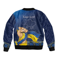 Personalized Ukraine Independence Day Sleeve Zip Bomber Jacket Monument Nezalezhnosti