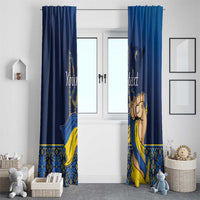 Personalized Ukraine Independence Day Window Curtain Monument Nezalezhnosti