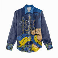 Personalized Ukraine Independence Day Women Casual Shirt Monument Nezalezhnosti