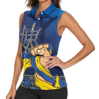 Personalized Ukraine Independence Day Women Sleeveless Polo Shirt Monument Nezalezhnosti