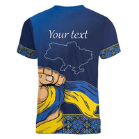 Personalized Ukraine Independence Day Women V-Neck T-Shirt Monument Nezalezhnosti