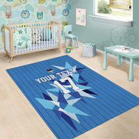 Custom Estonia Football Area Rug Retro Jersey Blue Version