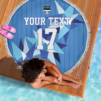 Custom Estonia Football Beach Blanket Retro Jersey Blue Version