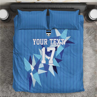 Custom Estonia Football Bedding Set Retro Jersey Blue Version