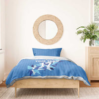 Custom Estonia Football Bedding Set Retro Jersey Blue Version