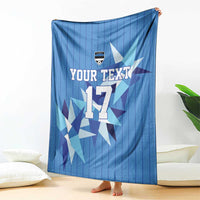 Custom Estonia Football Blanket Retro Jersey Blue Version
