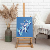 Custom Estonia Football Canvas Wall Art Retro Jersey Blue Version