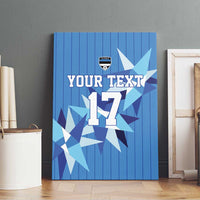 Custom Estonia Football Canvas Wall Art Retro Jersey Blue Version