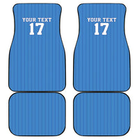 Custom Estonia Football Car Mats Retro Jersey Blue Version